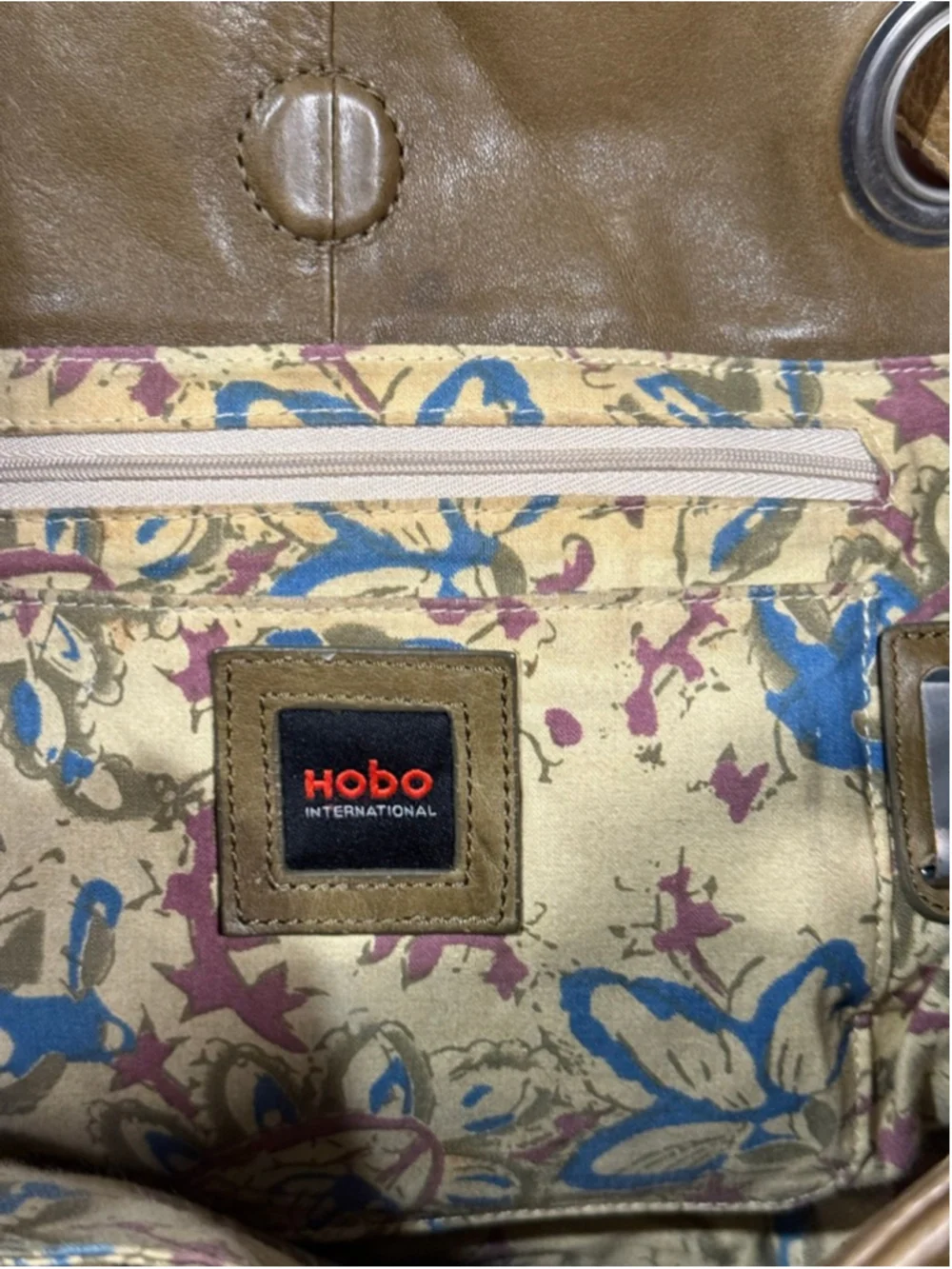 Hobo International Leather Shoulder Bag Olive Green Hobo Silver Hardware Tassel